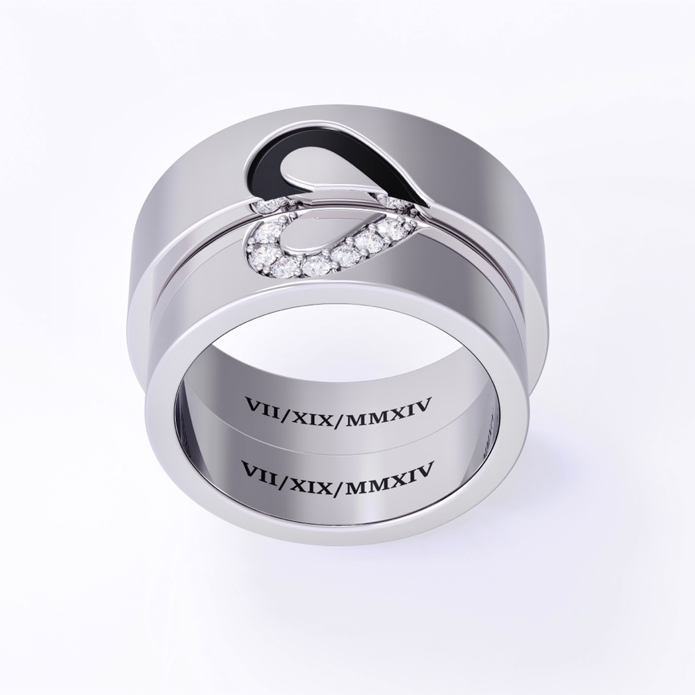 Matching Wedding Ring Bands .925 Silver 14k Gold Diamonds